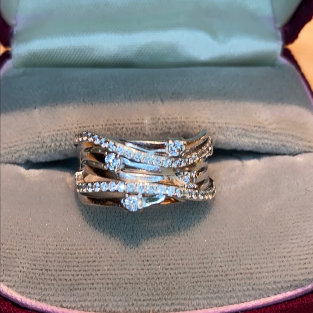 COPY - Silver mixed metal and cz’s a beautiful ring